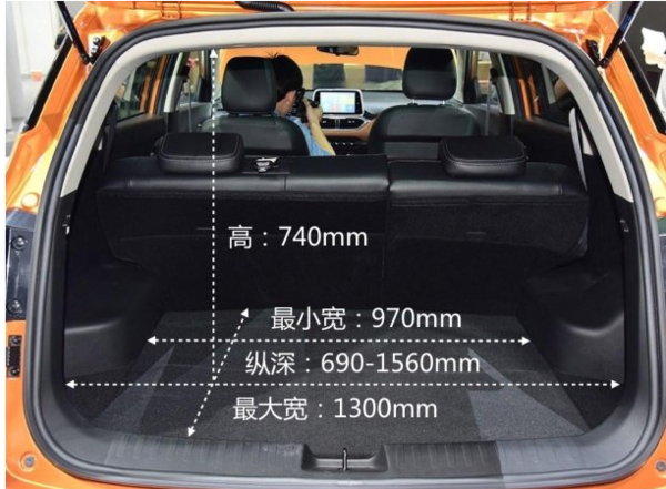 宝骏510后备箱尺寸容积,宝骏510后备箱实拍图片
