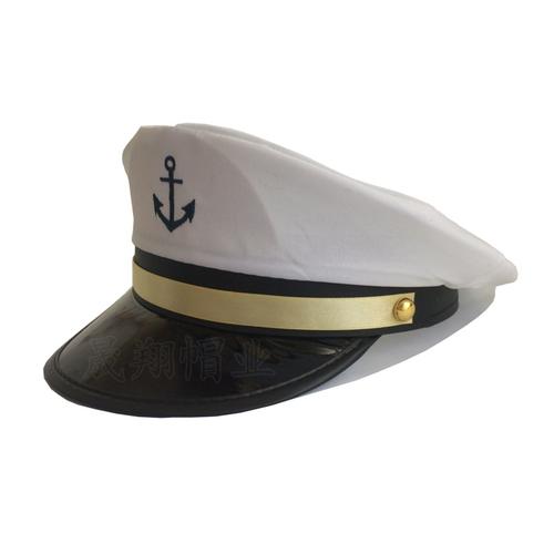 工厂批发船长帽子 白色水手帽经典简约 派对配饰舞会演出帽子
