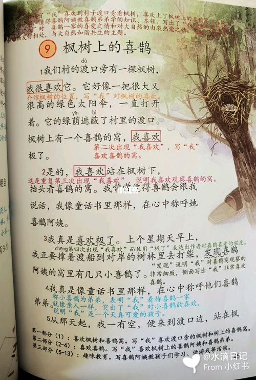 【二年下语文第9课预习】《枫树上的喜鹊》_铅笔画_育儿经_辣妈_阅读