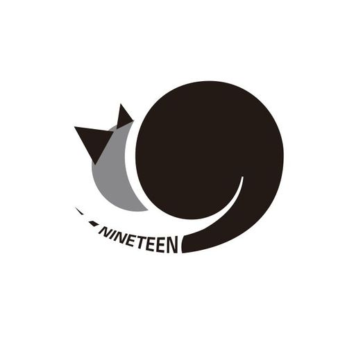 19班nineteen抽象猫咪班徽图案设计