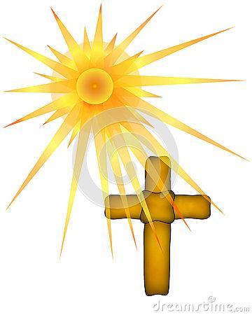 与太阳光芒的布朗十字架