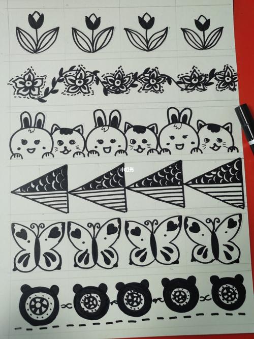 二方连续纹样参考_锦绣佳苑攻略_线描_手绘_人文_绘画