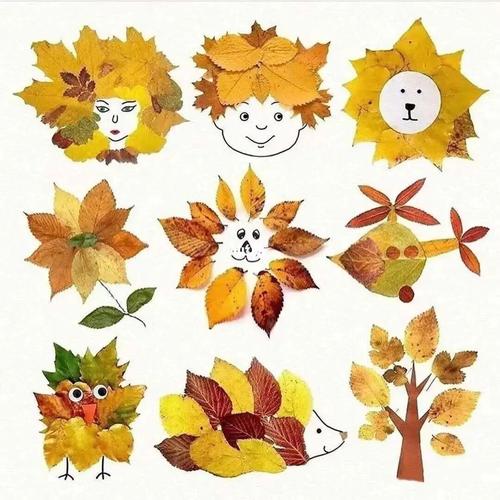 亲子树叶粘贴画通知──#树叶黏贴画  #手工树叶贴画  #树叶黏贴