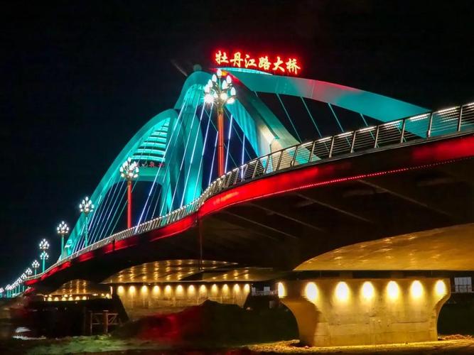 《牡丹江路大桥夜景》《春的韵律》