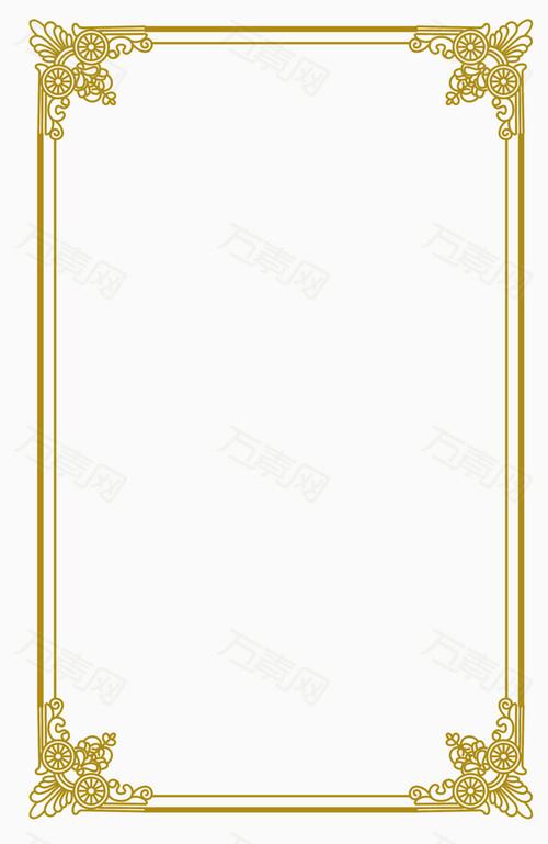 金色欧式简约古典框边 图片素材详细参数: 编号223931 分类边框纹理