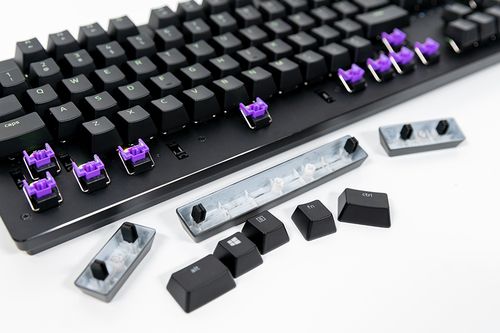 雷蛇猎魂光蛛机械键盘紫色光轴全新体验
