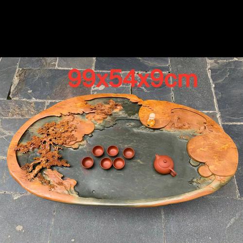 端砚茶盘肇庆精品绿端紫端宋坑天然原石家用石茶盘雕刻工厂直销
