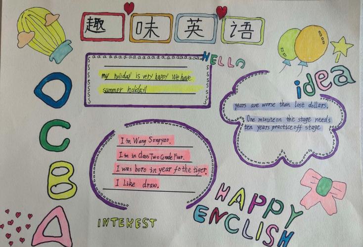 暑假英语手抄报——新宾镇中心小学四年级