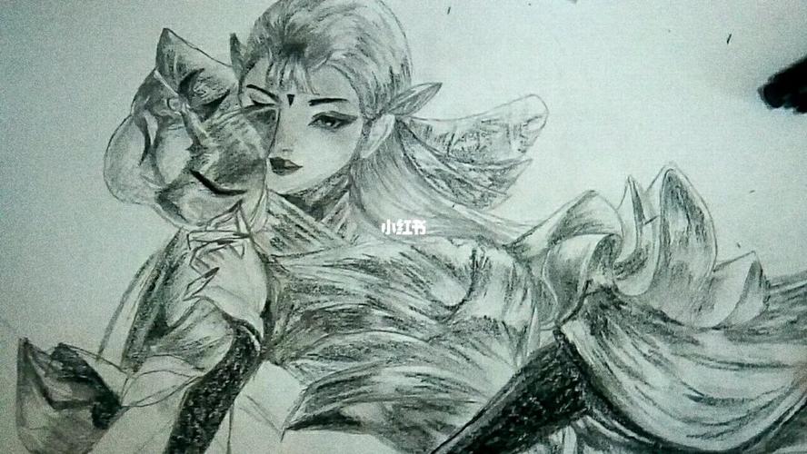王者荣耀 貂蝉fmvp猫影幻舞手绘 临摹_临摹_貂蝉_手绘