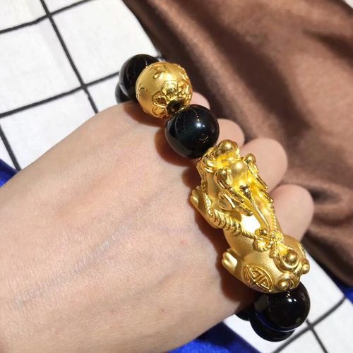 黄金皮丘貔貅手串