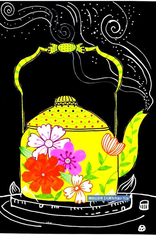 教程创意画烧水壶