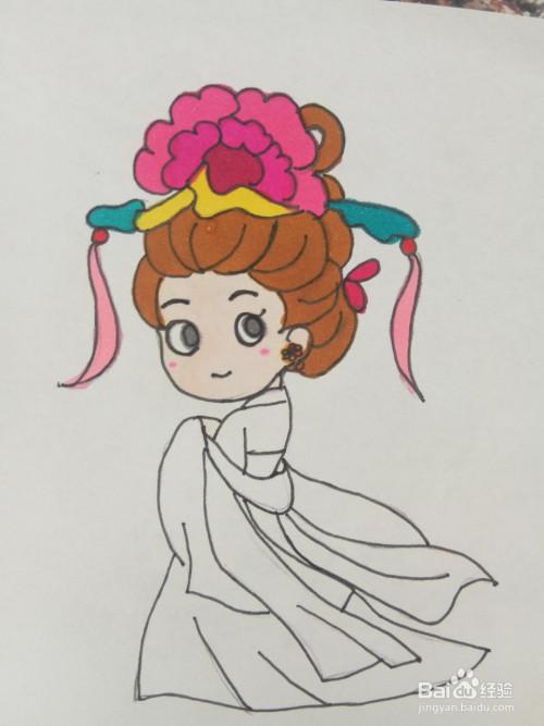 唐代贵妃的简笔画怎么画?