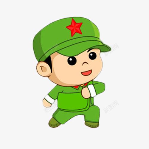 com 免抠 卡通 卡通人物 插画 陆军 青春活力的军人