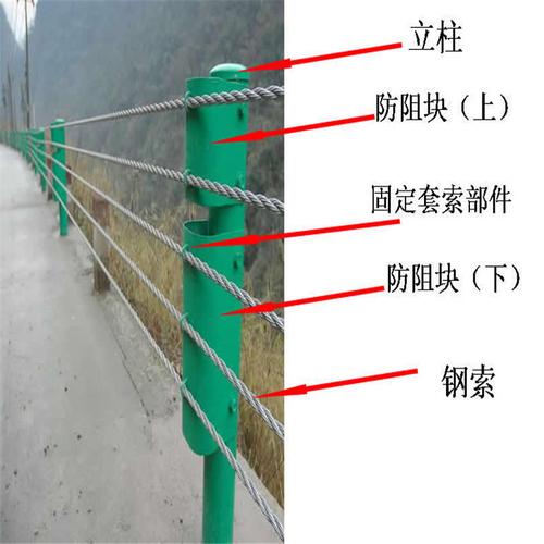 厂家优质缆索护栏绳索柔性防撞栏镀锌喷塑公路钢索安全栏