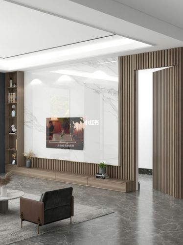 木格栅隐形门,高级又耐看!_背景墙_装修_电视墙_岩板