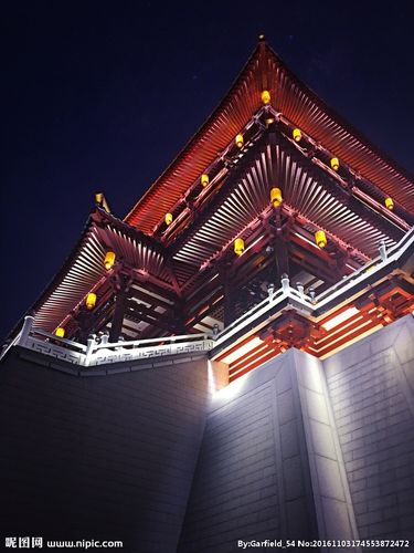 夜色 建筑 灯光 古建筑图片