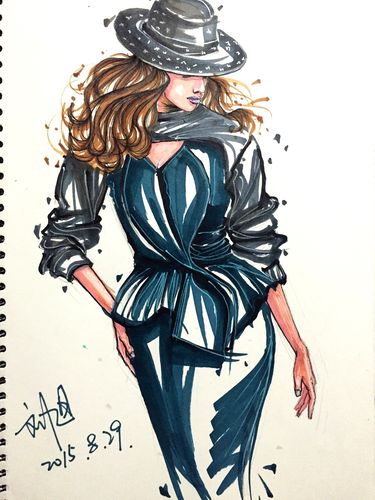 马克笔服装画