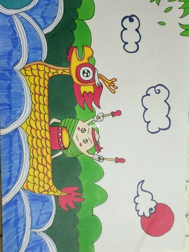 端午节儿童画_端午节去哪玩_马克笔_母婴_早教