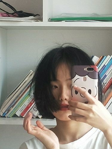 短发!遮脸!学生党_学生党_吹风机_理发店_短发_时尚_发型