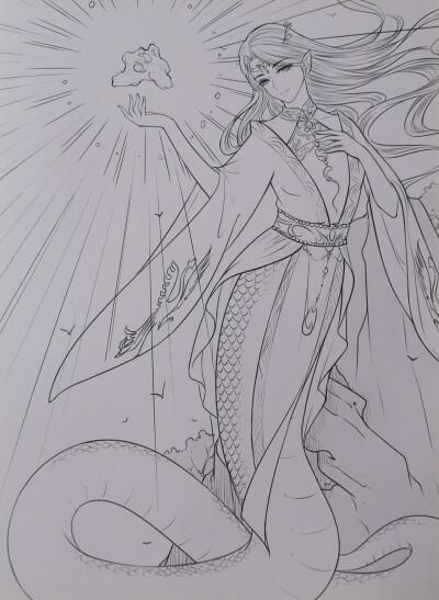 蛇身人首.有神圣之德.代宓牺立.号日女希氏.传说:女娲亦称娲皇,女皇.