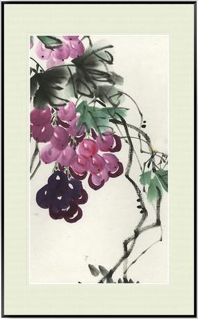 国画葡萄 葡萄水墨画