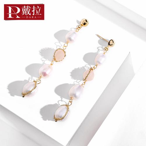 气质耳钉高级新款2021年耳环轻奢珍珠淡水银针耳环