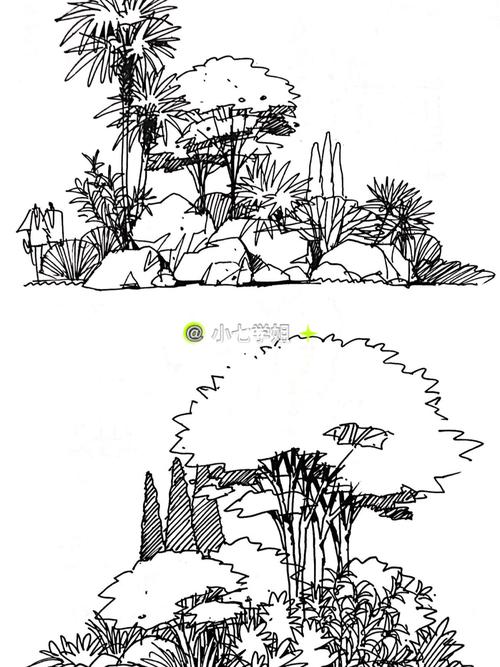 景观单体线稿_线稿_设计_上色_绘画_手绘_景观设计_文化_绘画