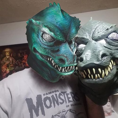 侏罗世纪世界恐龙面具乳胶头套龙头动物霸王龙cosplay
