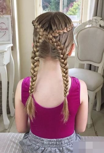 八岁女孩春天出去玩编什么发型 小女孩超天真的编发(2) - 儿童发型