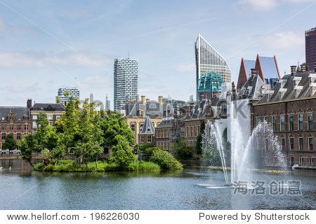 beautiful city view of the hague city in netherlands