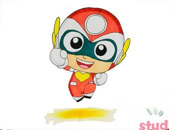 开心超人简笔画