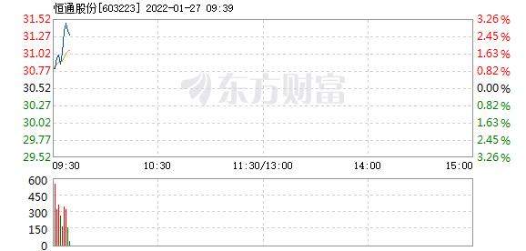 恒通股份1月27日快速上涨
