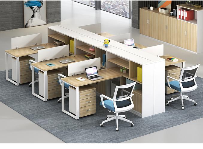 云南现代时尚组合办公桌 板式带高柜职员工位桌 办公屏风格子间
