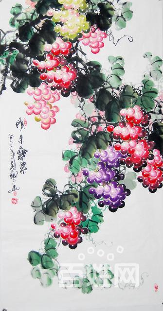 国画家 黄艺老师四尺整张 葡萄作品 送礼收藏装饰
