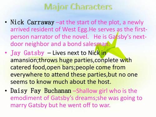 he is gatsby"s nextdoor neighbor and a bond salesman.