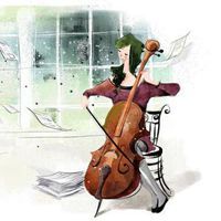 大提琴卡通少女头像_微信头像图片大全