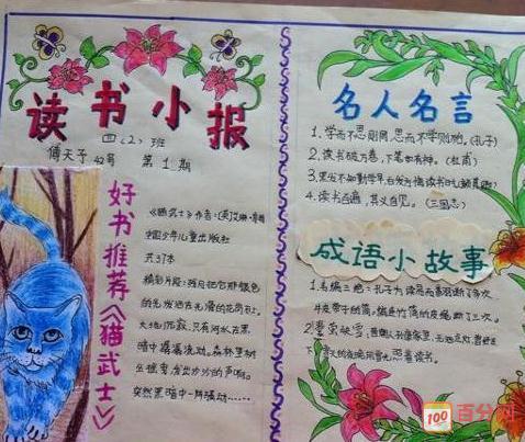 读书的简单手抄报图片