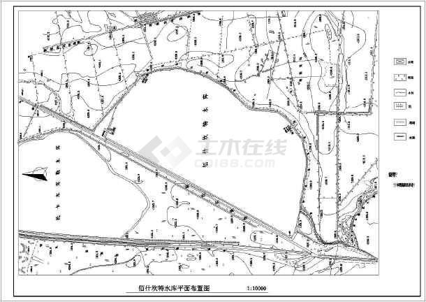 新疆某地七个水库设计平面布置图纸
