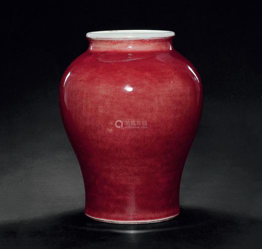 清乾隆 祭红釉罐