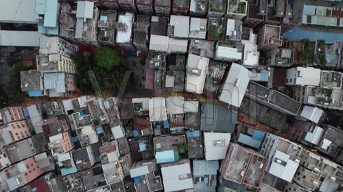 广州天河元岗村城中村航拍鸟瞰农民房