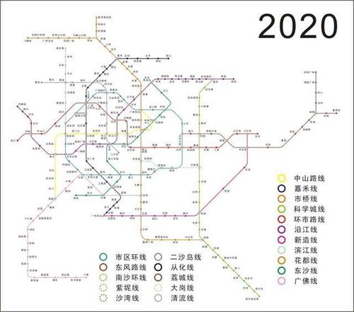 广州地铁2020年规划图.