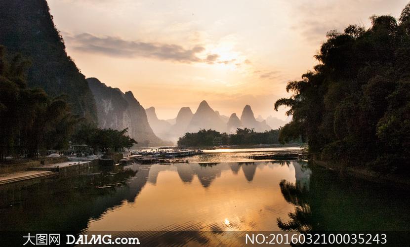 > 素材信息         西湖夕阳美景摄影图片         桂林山水唯美风景