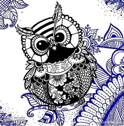 儿童画教程|趣味线描画练习——好可爱的猫头鹰呀!
