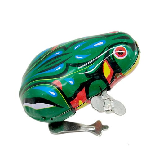 怀旧益智发条铁皮儿童玩具合金上劲青蛙