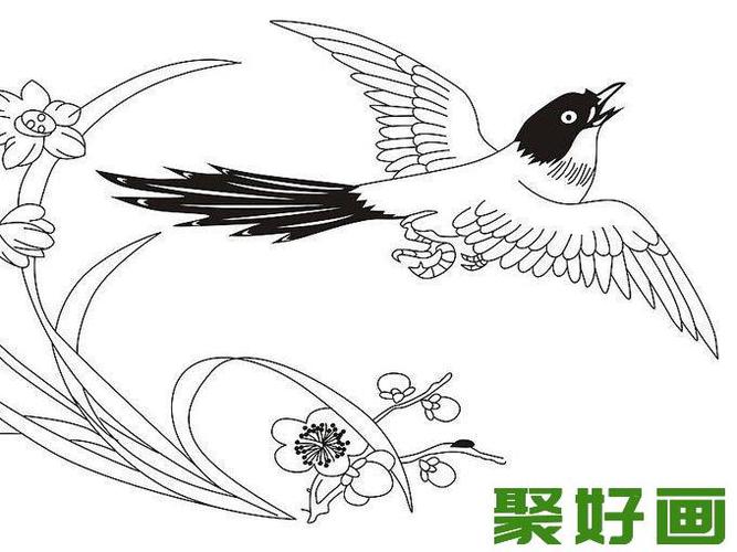 喜鹊简笔画5副儿童简笔画喜鹊图片