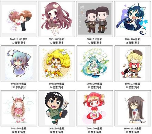 可爱q版动漫人物插画集图片 卡通萌系手绘画临摹设计素材484