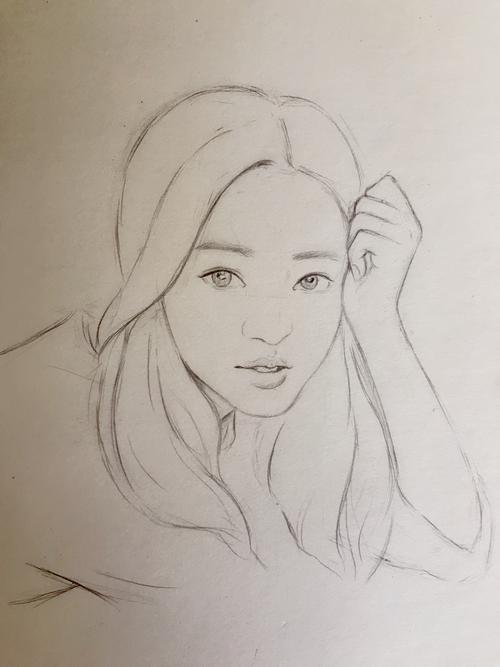「铅笔画步骤图」凝视的女孩 - 简书
