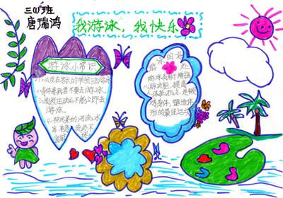 暑假学会游泳的手抄报 游泳安全手抄报