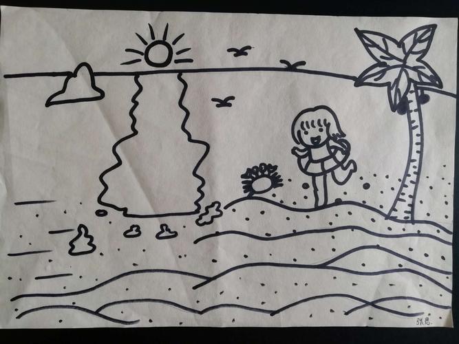 岚皋二幼第六周教师技能绘画作品展示(主题:那片海)