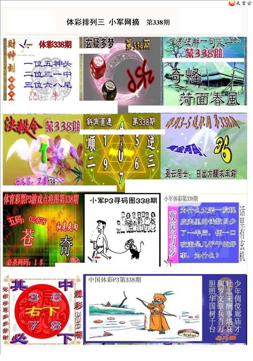 乾坤一句解三码18年338期p3图谜 下篇文章:排列三2018338期北盟天机图